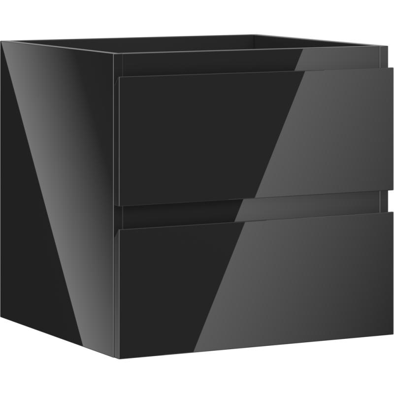 Mexen Orio Badezimmer-Unterschrank 50 cm, 2 Schubladen, schwarz glänzend - 91A10-05047-2-BFF70