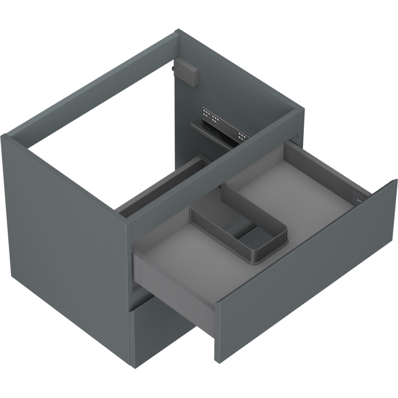 Mexen Orio Badezimmerschrank für Waschbecken 60 cm, 2 Schubladen, Graphit Matt - 91A10-06047-2-BFF66