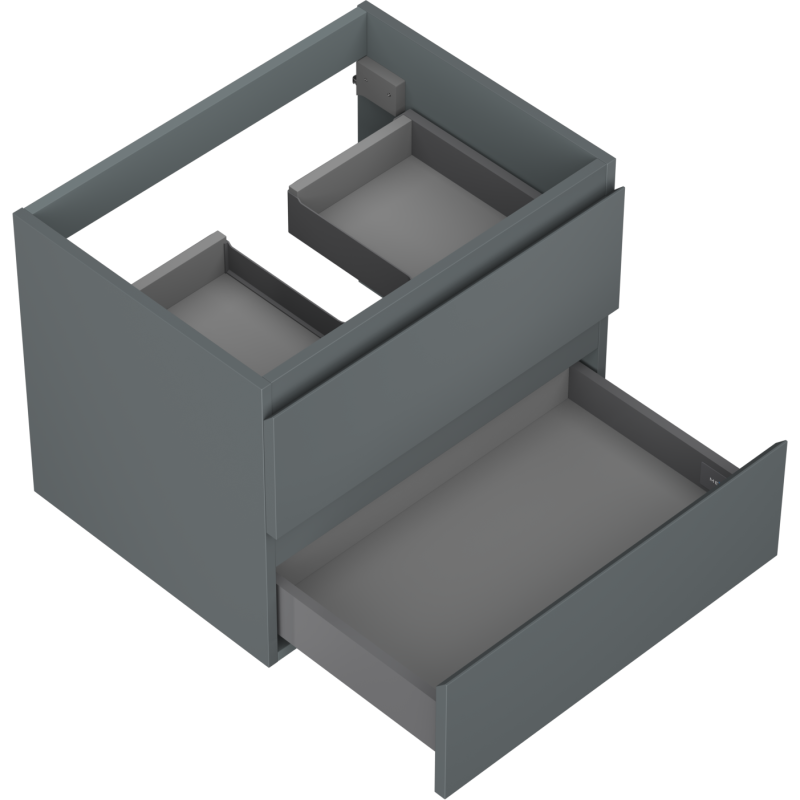 Mexen Orio Badezimmerschrank für Waschbecken 60 cm, 2 Schubladen, Graphit Matt - 91A10-06047-2-BFF66