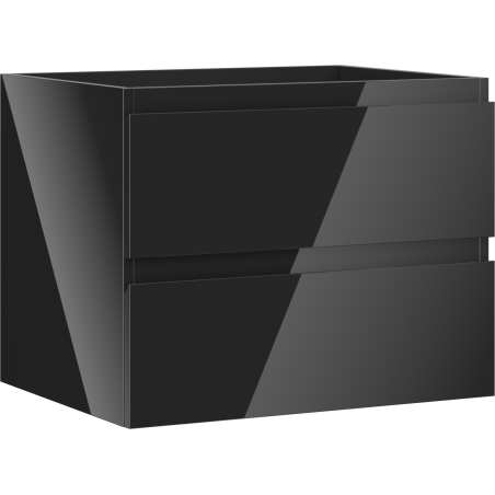 Mexen Orio Badezimmerschrank für Waschbecken 60 cm, 2 Schubladen, Schwarz Glanz - 91A10-06047-2-BFF70