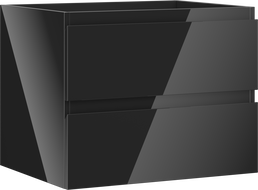 Mexen Orio Badezimmerschrank für Waschbecken 60 cm, 2 Schubladen, Schwarz Glanz - 91A10-06047-2-BFF70