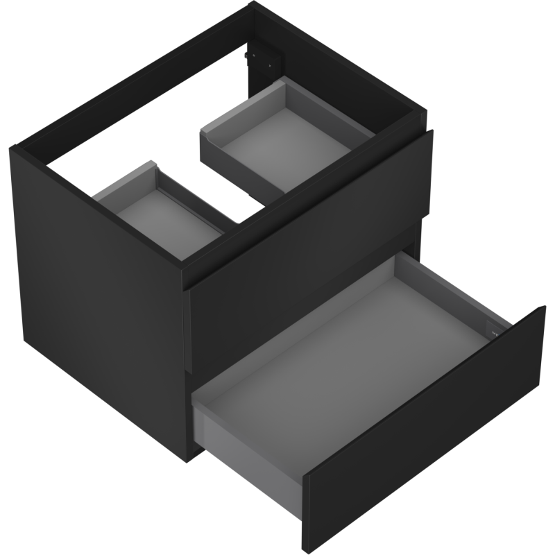 Mexen Orio Badezimmerunterschrank 60 cm, 2 Schubladen, schwarz matt - 91A10-06047-2-BFF71