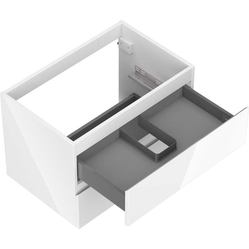 Mexen Orio Badezimmerschrank 70 cm, 2 Schubladen, weiß glänzend - 91A10-07047-2-BFF00