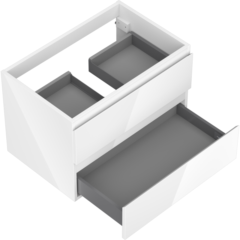 Mexen Orio Badezimmerschrank 70 cm, 2 Schubladen, weiß glänzend - 91A10-07047-2-BFF00