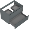 Mexen Orio Badezimmer-Unterschrank 70 cm, 2 Schubladen, Graphit matt - 91A10-07047-2-BFF66