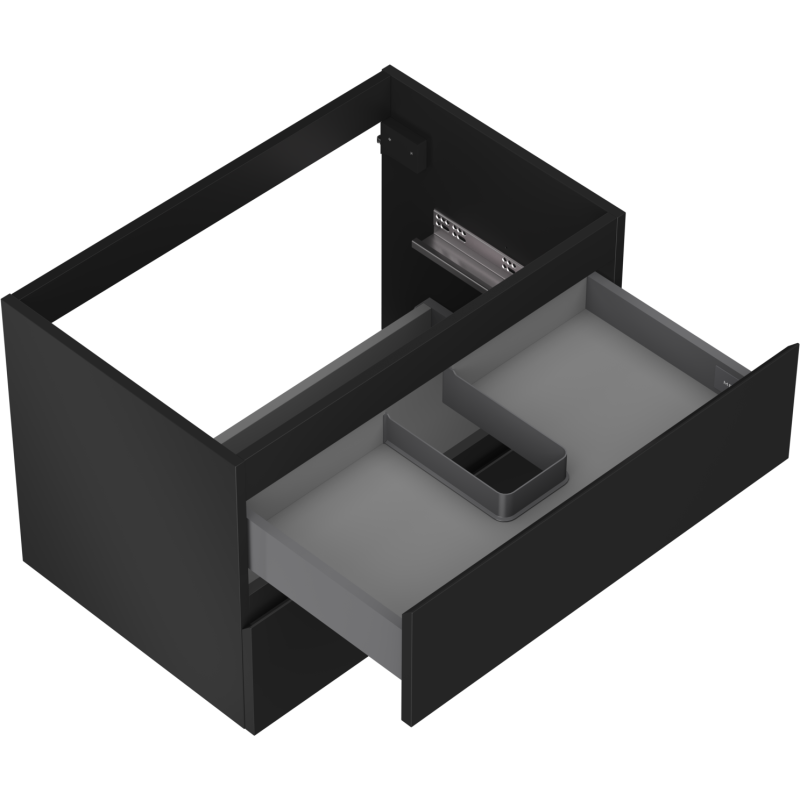 Mexen Orio Badezimmerschrank unter Waschbecken 70 cm, 2 Schubladen, schwarz matt - 91A10-07047-2-BFF71