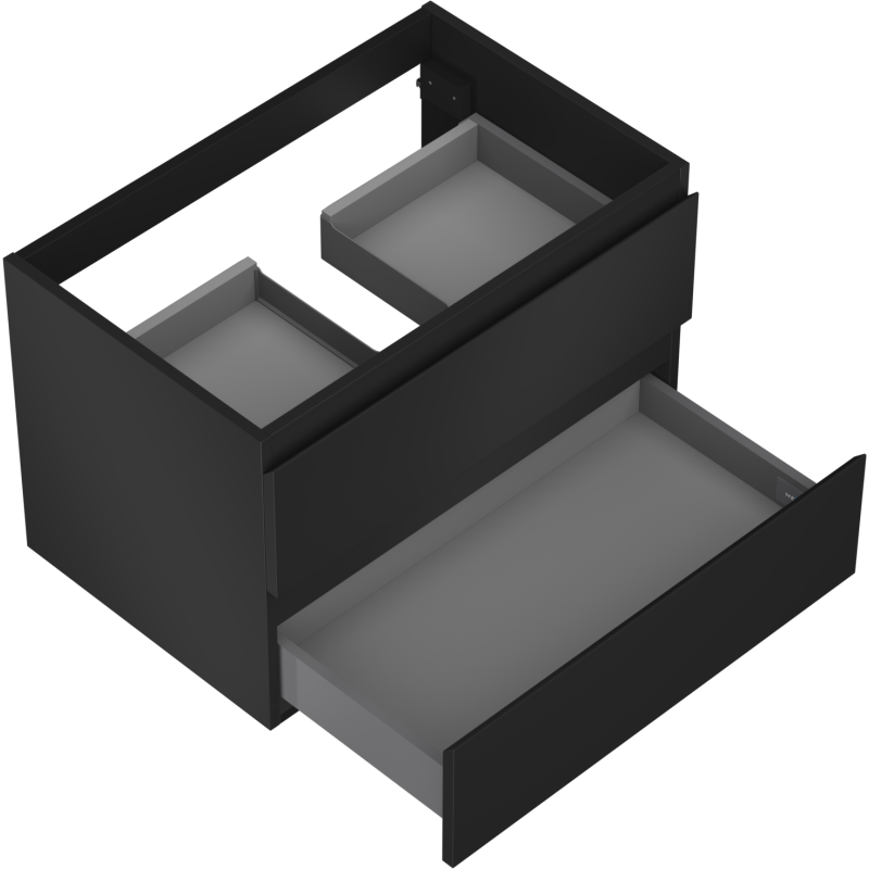 Mexen Orio Badezimmerschrank unter Waschbecken 70 cm, 2 Schubladen, schwarz matt - 91A10-07047-2-BFF71