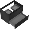 Mexen Orio Badezimmerschrank unter Waschbecken 70 cm, 2 Schubladen, schwarz matt - 91A10-07047-2-BFF71