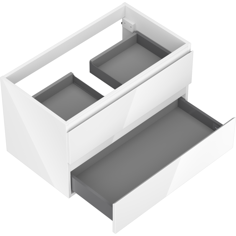 Mexen Orio Badezimmerunterschrank 80 cm, 2 Schubladen, weiß glänzend - 91A10-08047-2-BFF00