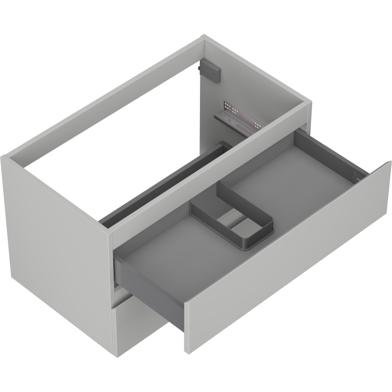 Mexen Orio Badezimmerschrank mit Waschbecken 80 cm, 2 Schubladen, Grau Matt - 91A10-08047-2-BFF62