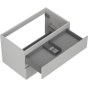 Mexen Orio Badezimmerschrank mit Waschbecken 80 cm, 2 Schubladen, Grau Matt - 91A10-08047-2-BFF62
