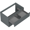 Mexen Orio Badezimmer-Unterschrank 80 cm, 2 Schubladen, Mattgraphit - 91A10-08047-2-BFF66