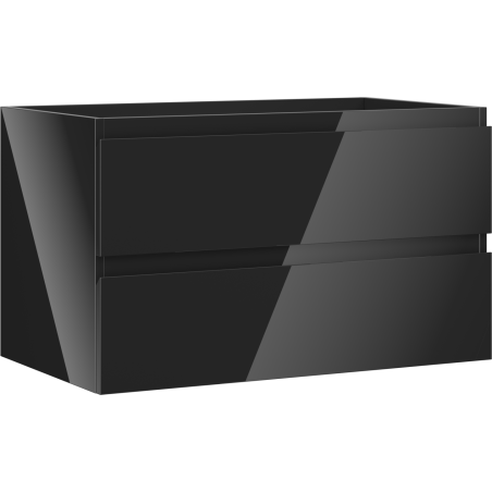 Mexen Orio Badezimmerschrank unter dem Waschbecken 80 cm, 2 Schubladen, schwarzer Glanz - 91A10-08047-2-BFF70