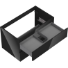 Mexen Orio Badezimmerschrank unter dem Waschbecken 80 cm, 2 Schubladen, schwarzer Glanz - 91A10-08047-2-BFF70