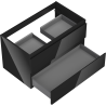 Mexen Orio Badezimmerschrank unter dem Waschbecken 80 cm, 2 Schubladen, schwarzer Glanz - 91A10-08047-2-BFF70