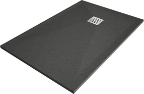 Mexen Stone+ rechteckige Duschwanne aus Verbundwerkstoff 90 x 70 cm, Anthrazit - 44717090