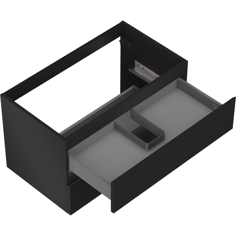 Mexen Orio Badezimmerschrank 80 cm, 2 Schubladen, schwarz matt - 91A10-08047-2-BFF71