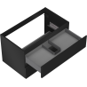 Mexen Orio Badezimmerschrank 80 cm, 2 Schubladen, schwarz matt - 91A10-08047-2-BFF71