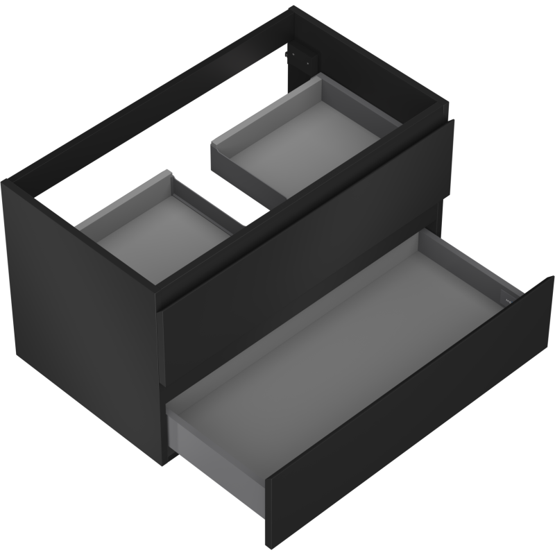 Mexen Orio Badezimmerschrank 80 cm, 2 Schubladen, schwarz matt - 91A10-08047-2-BFF71
