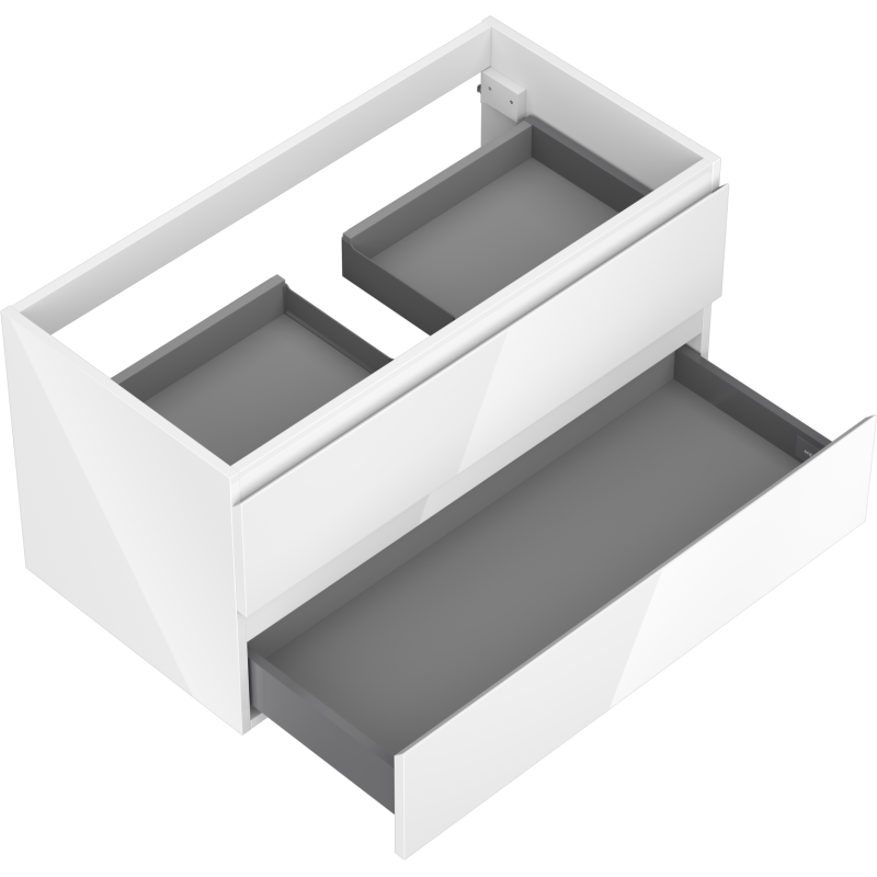 Mexen Orio Badezimmerunterschrank 90 cm, 2 Schubladen, Hochglanz Weiß - 91A10-09047-2-BFF00