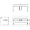 Mexen Orio Badezimmerschrank 90 cm, 2 Schubladen, weiß matt - 91A10-09047-2-BFF01