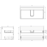 Mexen Orio Badezimmerschrank für Waschbecken 90 cm, 2 Schubladen, Graphit matt - 91A10-09047-2-BFF66