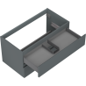 Mexen Orio Badezimmerschrank für Waschbecken 90 cm, 2 Schubladen, Graphit matt - 91A10-09047-2-BFF66