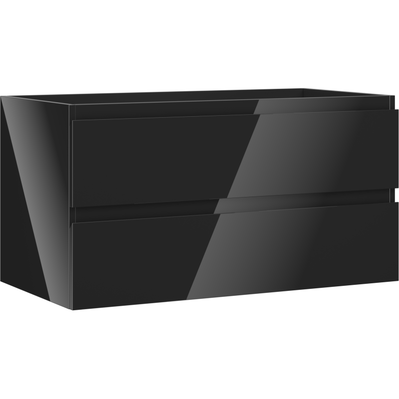 Mexen Orio Badezimmerschrank unter dem Waschbecken 90 cm, 2 Schubladen, schwarz glänzend - 91A10-09047-2-BFF70