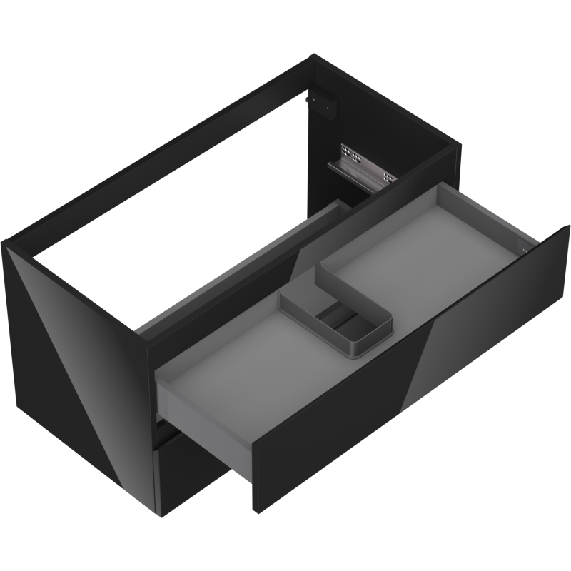 Mexen Orio Badezimmerschrank unter dem Waschbecken 90 cm, 2 Schubladen, schwarz glänzend - 91A10-09047-2-BFF70