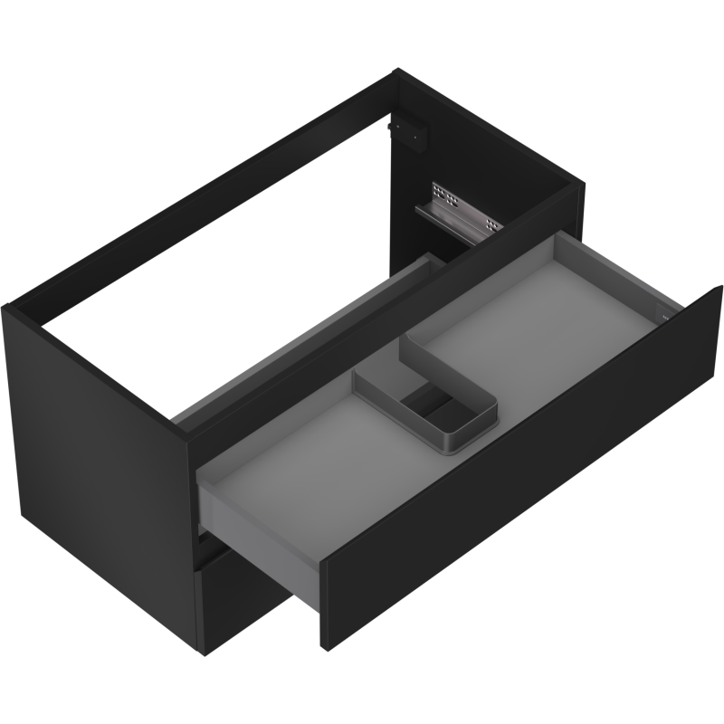 Mexen Orio Badezimmerschrank 90 cm, 2 Schubladen, schwarz matt - 91A10-09047-2-BFF71