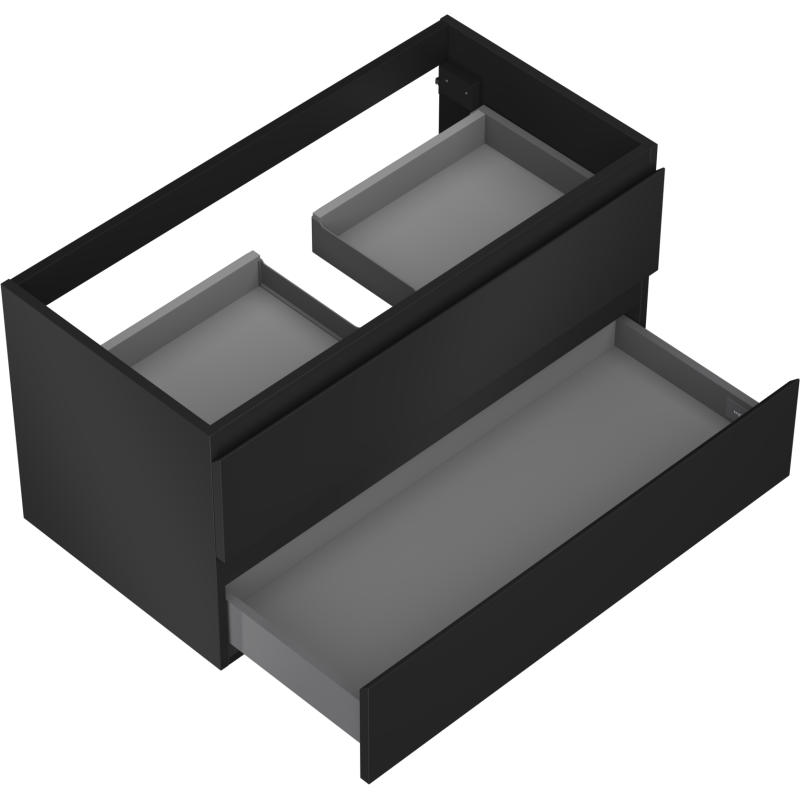Mexen Orio Badezimmerschrank 90 cm, 2 Schubladen, schwarz matt - 91A10-09047-2-BFF71
