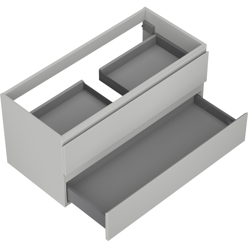 Mexen Orio Badezimmerschrank 100 cm, 2 Schubladen, Grau Matt - 91A10-10047-2-BFF62