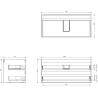 Mexen Orio Badezimmerunterschrank 100 cm, 2 Schubladen, grafit matt - 91A10-10047-2-BFF66