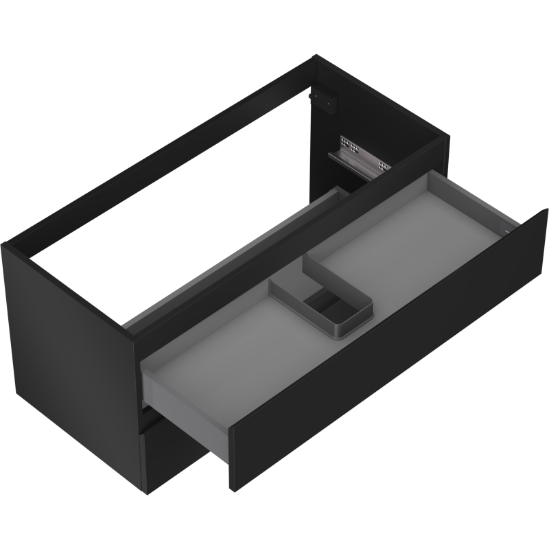 Mexen Orio Badezimmerschrank 100 cm, 2 Schubladen, schwarz matt - 91A10-10047-2-BFF71