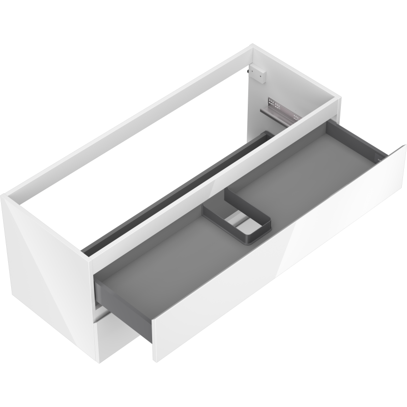 Mexen Orio Badezimmerschrank unter Waschbecken 120 cm, 2 Schubladen, Weiß glänzend - 91A10-12047-2-BFF00