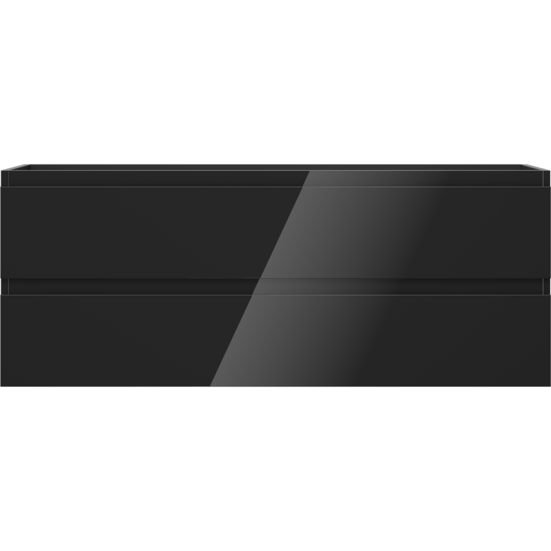 Mexen Orio Badezimmerschrank unter Waschbecken 120 cm, 2 Schubladen, Schwarz Hochglanz - 91A10-12047-2-BFF70