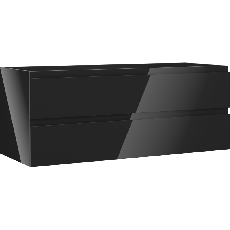 Mexen Orio Badezimmerschrank unter Waschbecken 120 cm, 2 Schubladen, Schwarz Hochglanz - 91A10-12047-2-BFF70