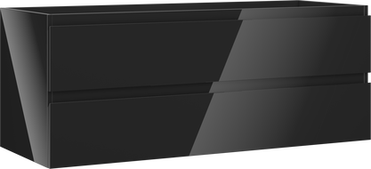 Mexen Orio Badezimmerschrank unter Waschbecken 120 cm, 2 Schubladen, Schwarz Hochglanz - 91A10-12047-2-BFF70