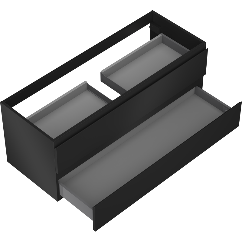 Mexen Orio Badezimmer-Unterschrank 120 cm, 2 Schubladen, Schwarz matt - 91A10-12047-2-BFF71