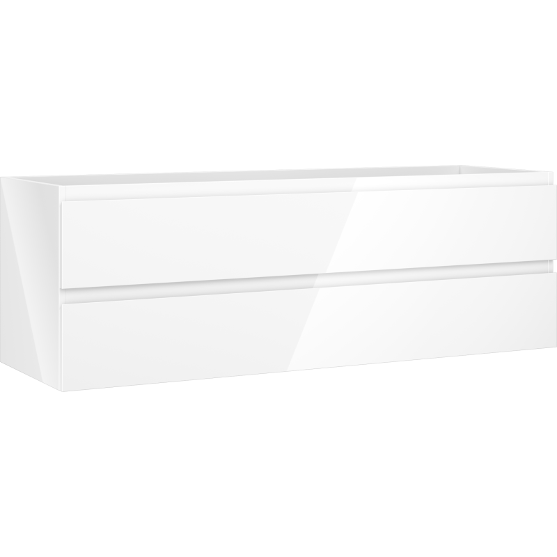 Mexen Orio Badezimmerschrank Waschtischunterschrank 140 cm, 2 Schubladen, weiß glänzend - 91A10-14047-2-BFF00