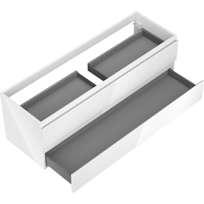 Mexen Orio Badezimmerschrank Waschtischunterschrank 140 cm, 2 Schubladen, weiß glänzend - 91A10-14047-2-BFF00