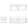 Mexen Orio Badezimmerschrank für 140 cm Waschbecken, 2 Schubladen, Grau Matt - 91A10-14047-2-BFF62