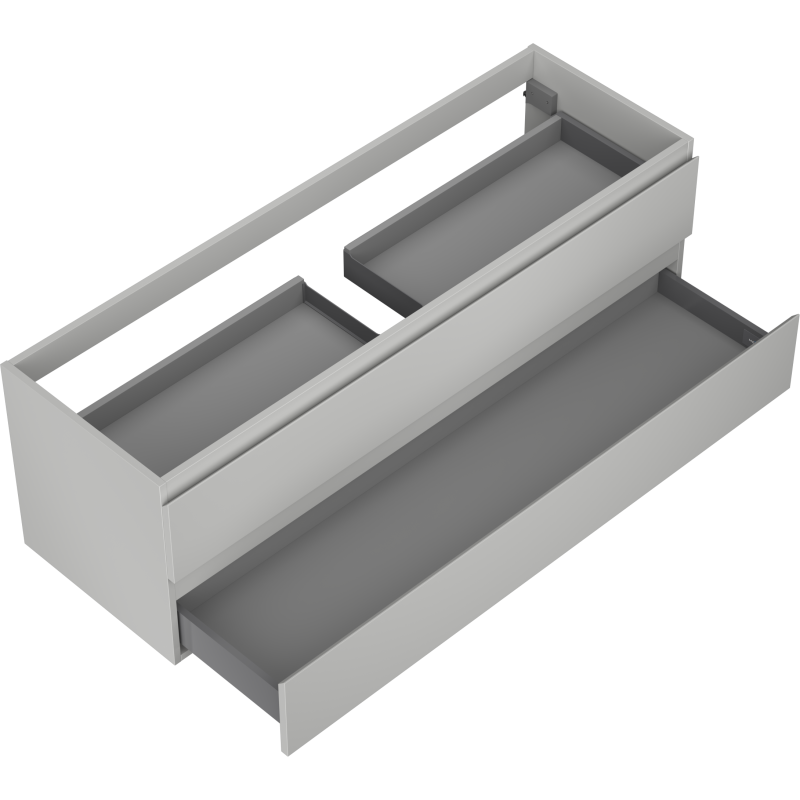 Mexen Orio Badezimmerschrank für 140 cm Waschbecken, 2 Schubladen, Grau Matt - 91A10-14047-2-BFF62