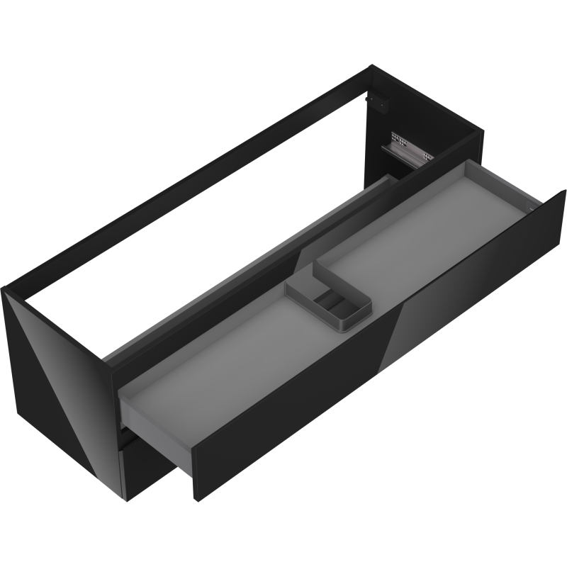Mexen Orio Badezimmer-Unterschrank 140 cm, 2 Schubladen, schwarz glänzend - 91A10-14047-2-BFF70