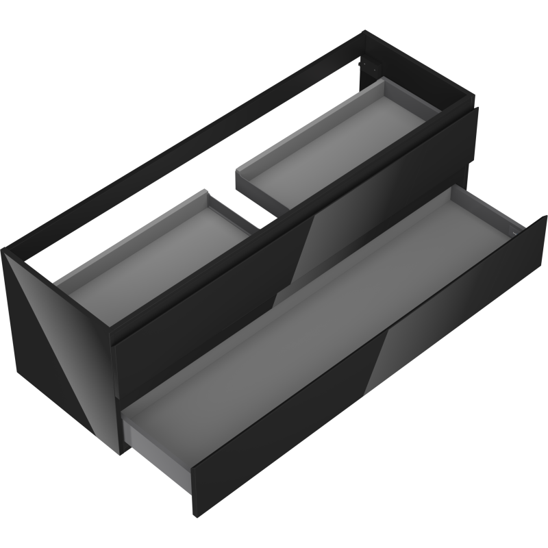 Mexen Orio Badezimmer-Unterschrank 140 cm, 2 Schubladen, schwarz glänzend - 91A10-14047-2-BFF70