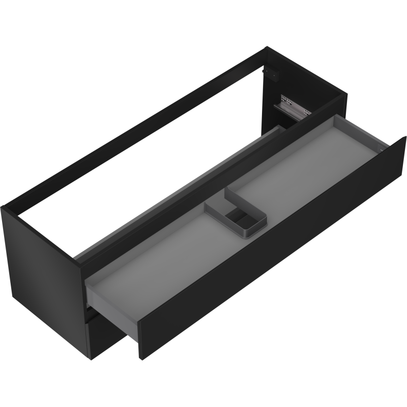 Mexen Orio Badezimmerschrank unter Waschbecken 140 cm, 2 Schubladen, schwarz matt - 91A10-14047-2-BFF71