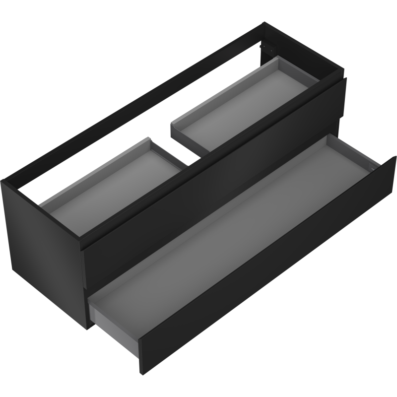 Mexen Orio Badezimmerschrank unter Waschbecken 140 cm, 2 Schubladen, schwarz matt - 91A10-14047-2-BFF71