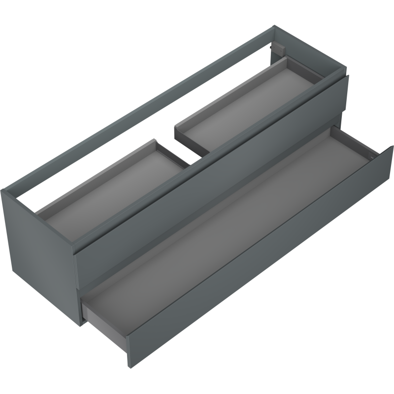 Mexen Orio Badezimmer-Waschtischunterschrank 160 cm, 2 Schubladen, matt Graphit - 91A10-16047-2-BFF66