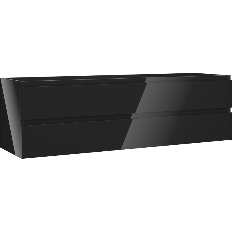 Mexen Orio Badezimmerschrank unter dem Waschbecken 160 cm, 2 Schubladen, Schwarz Glanz - 91A10-16047-2-BFF70