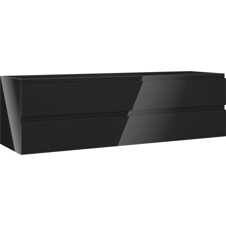 Mexen Orio Badezimmerschrank unter dem Waschbecken 160 cm, 2 Schubladen, Schwarz Glanz - 91A10-16047-2-BFF70